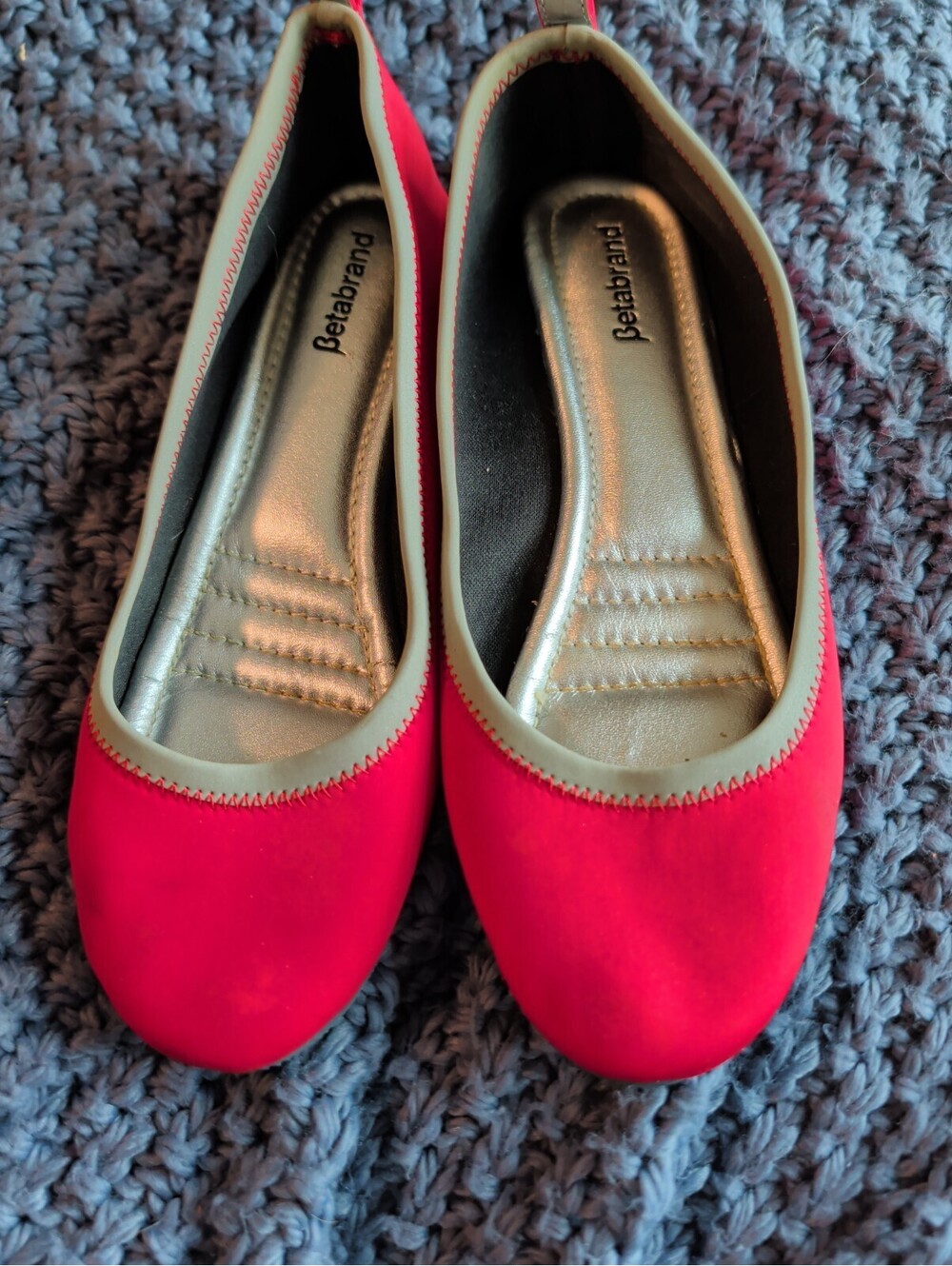 Betabrand Womens Red Ballet Slippers Shoes Flats Size 8 Ballet Core